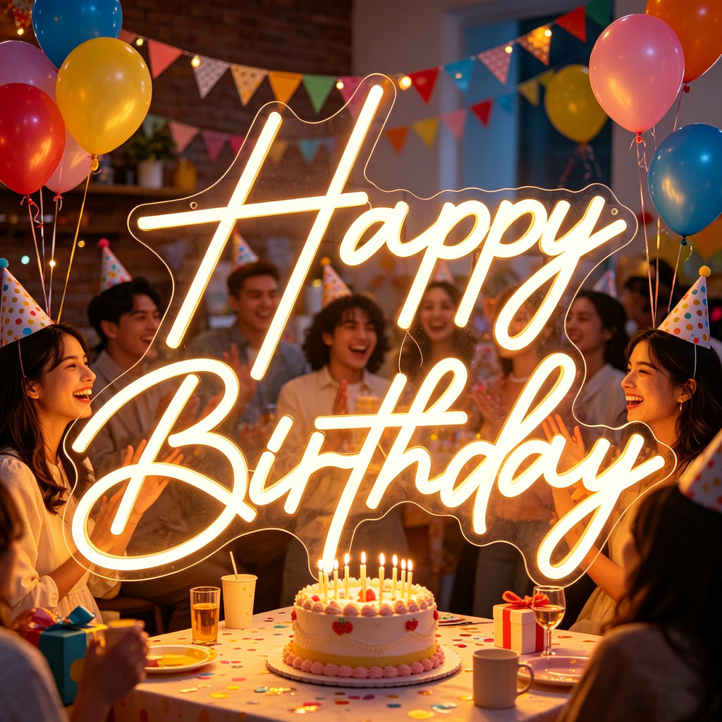 Happy Birthday Neon Sign