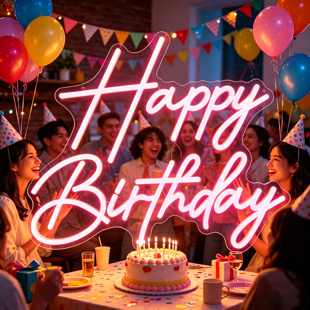 Happy Birthday Neon Sign