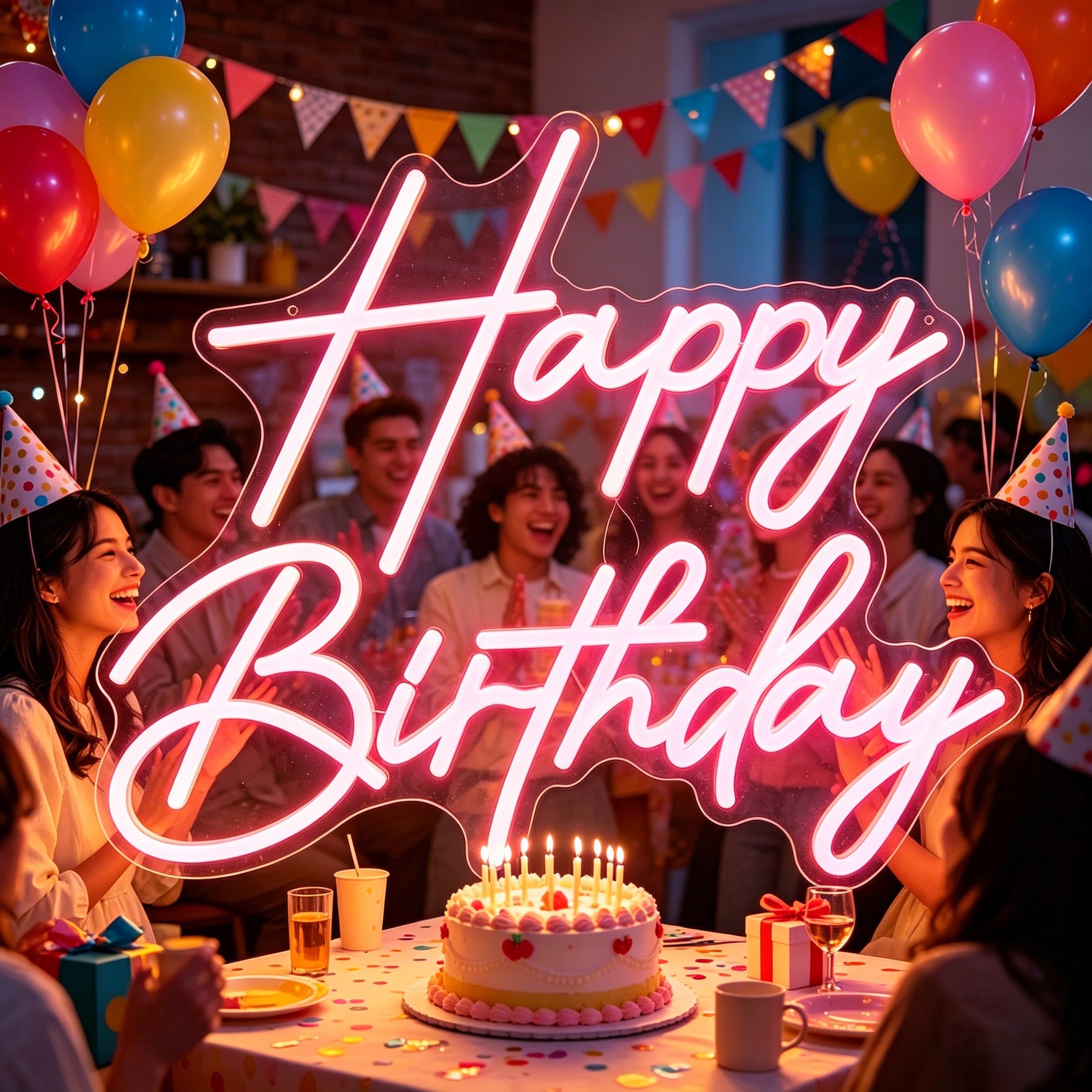 Happy Birthday Neon Sign