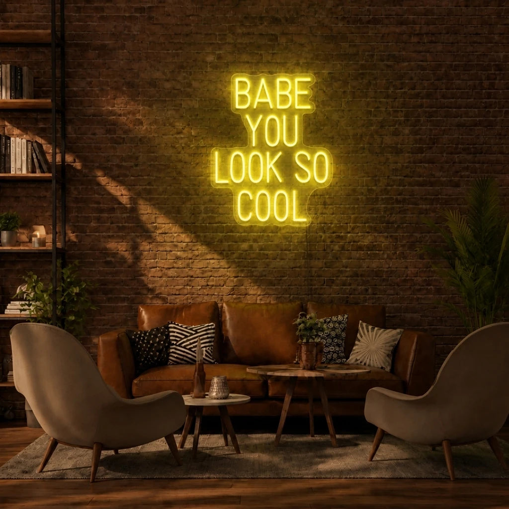 Babe You Look So Cool Neon Sign