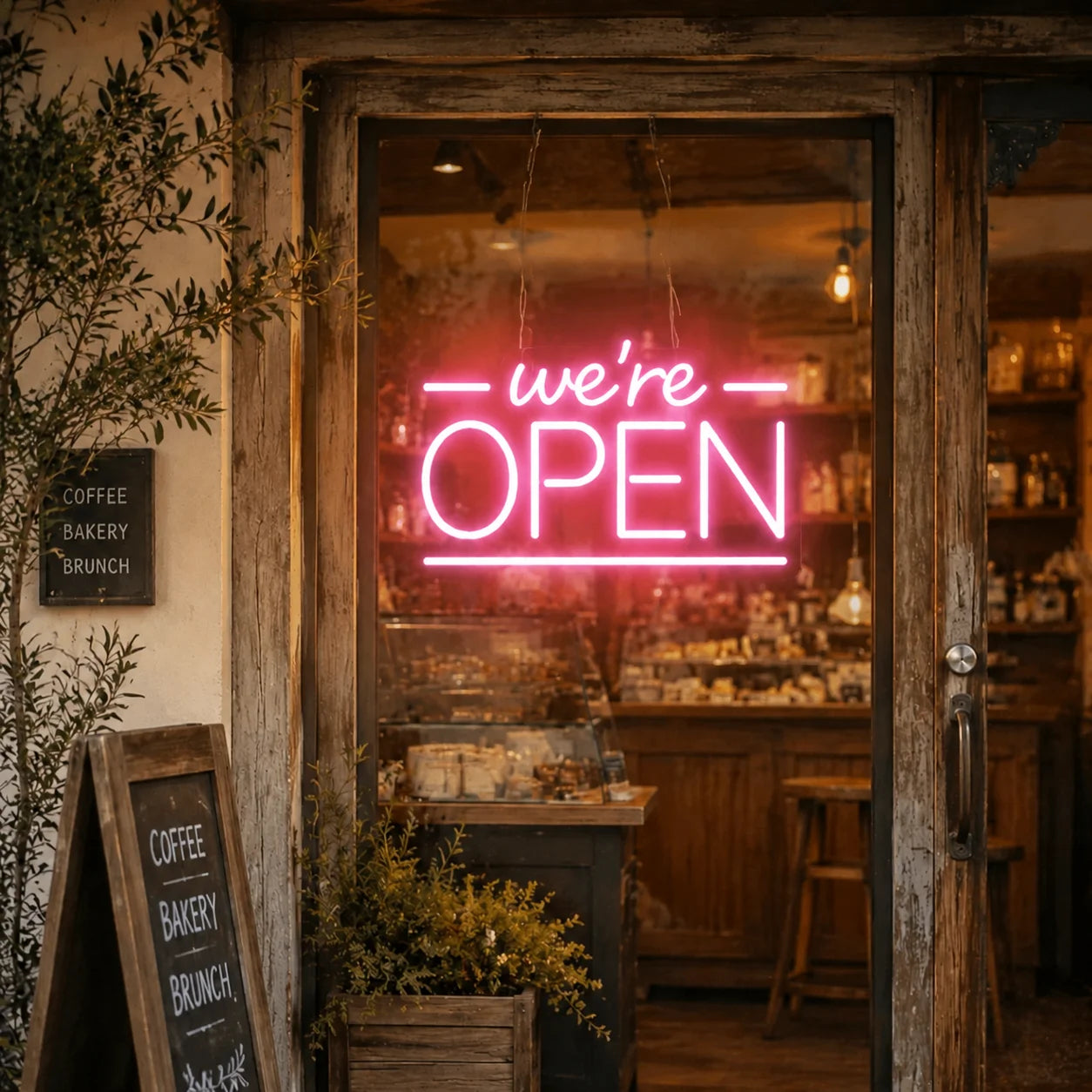 we're OPEN Neon Sign