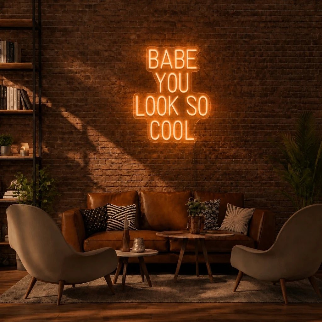 Babe You Look So Cool Neon Sign