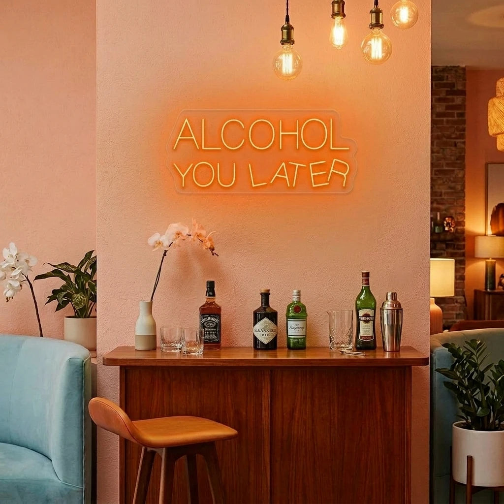 Alcohol You Later Bar Neon Sign