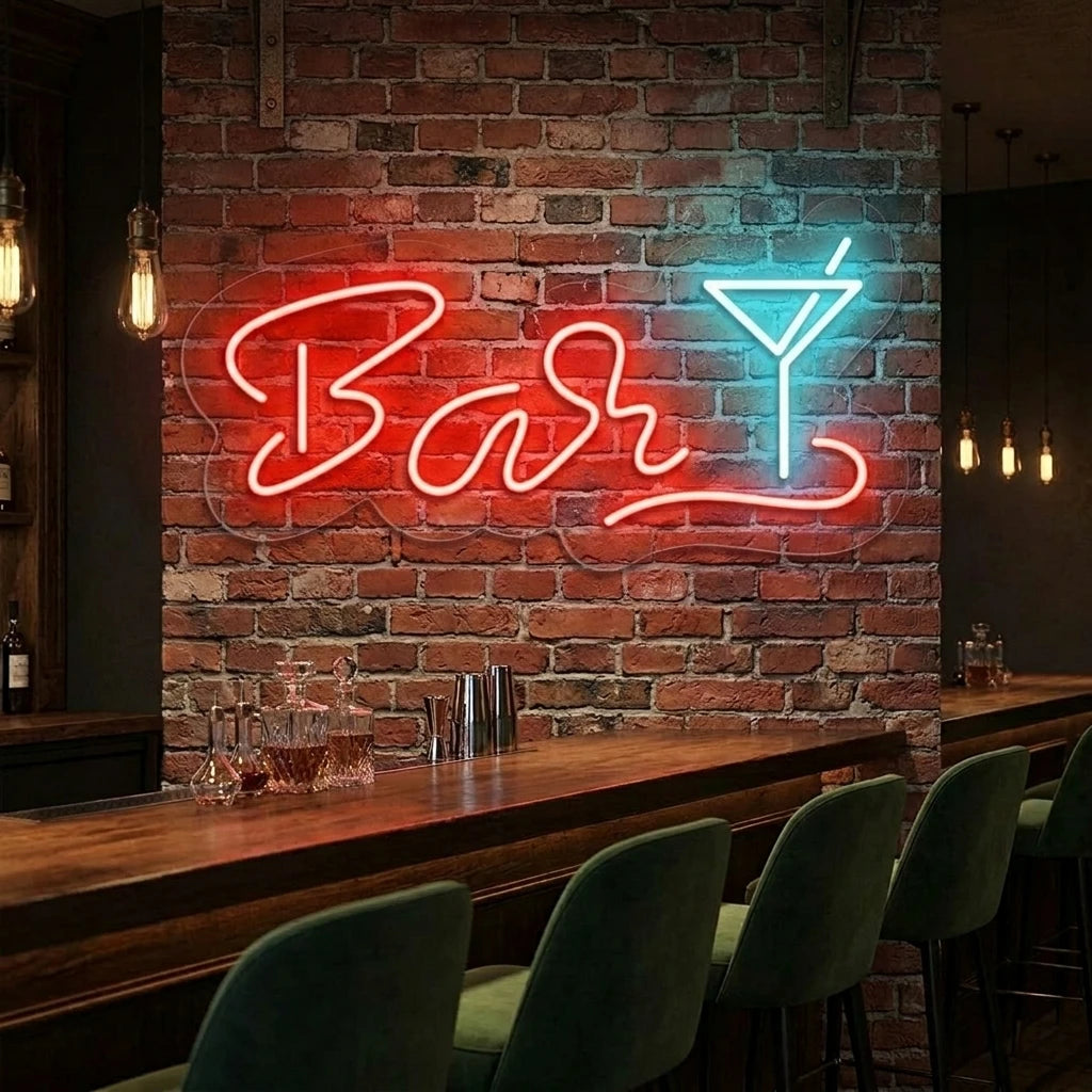 Martini Glass Bar Neon Sign-Multicolor