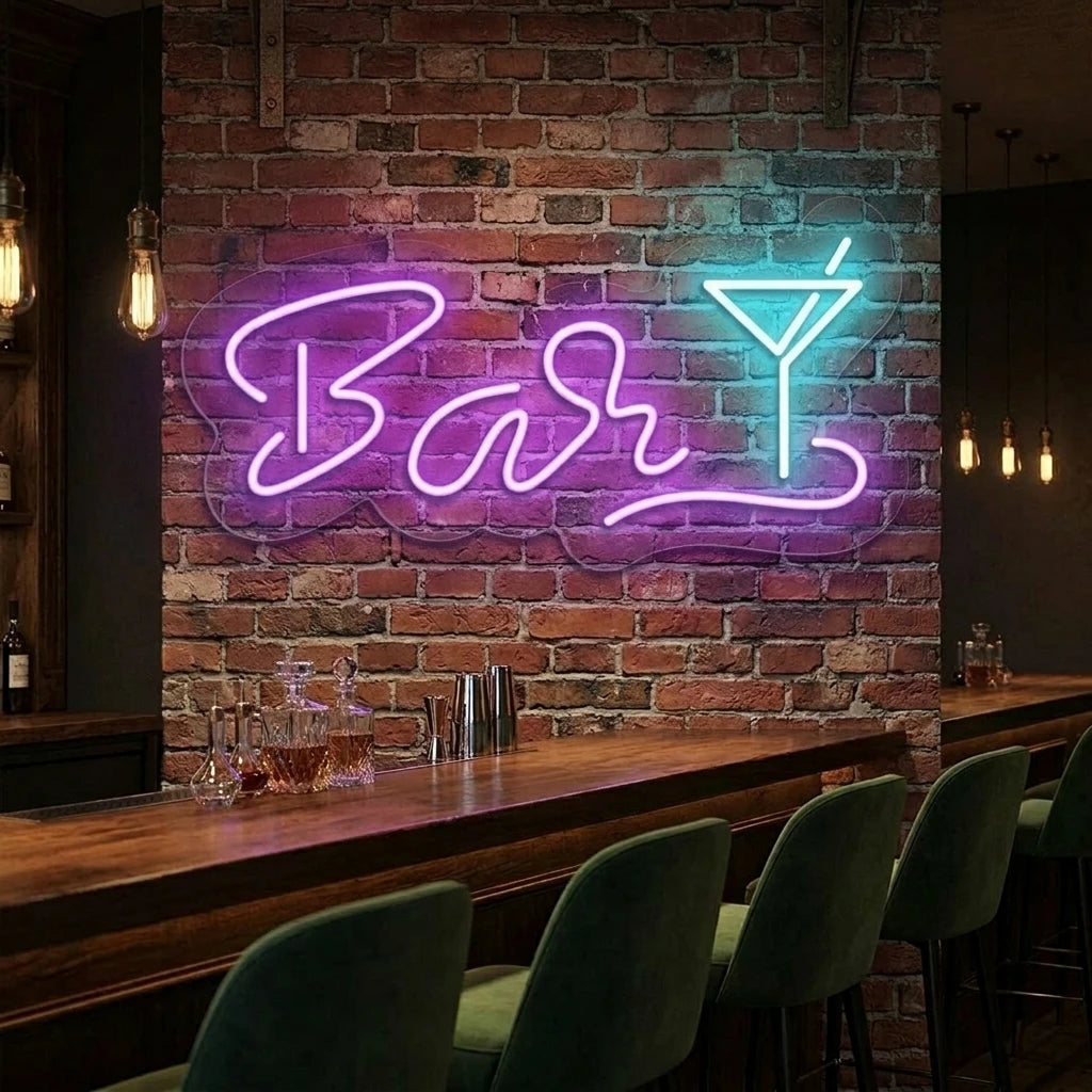 Martini Glass Bar Neon Sign-Multicolor