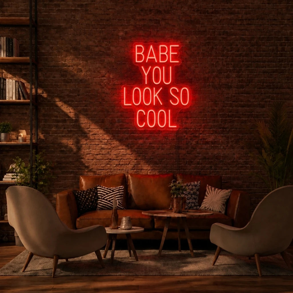 Babe You Look So Cool Neon Sign