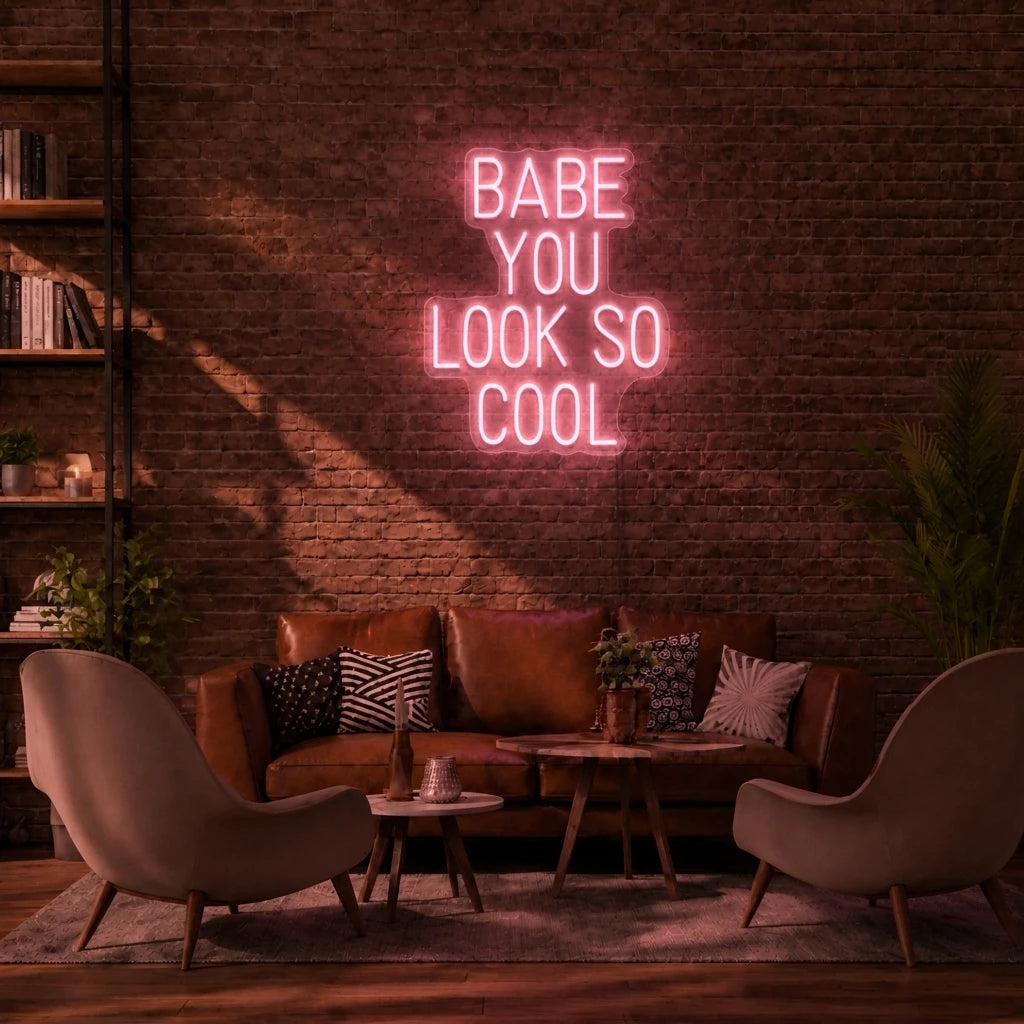 Babe You Look So Cool Neon Sign