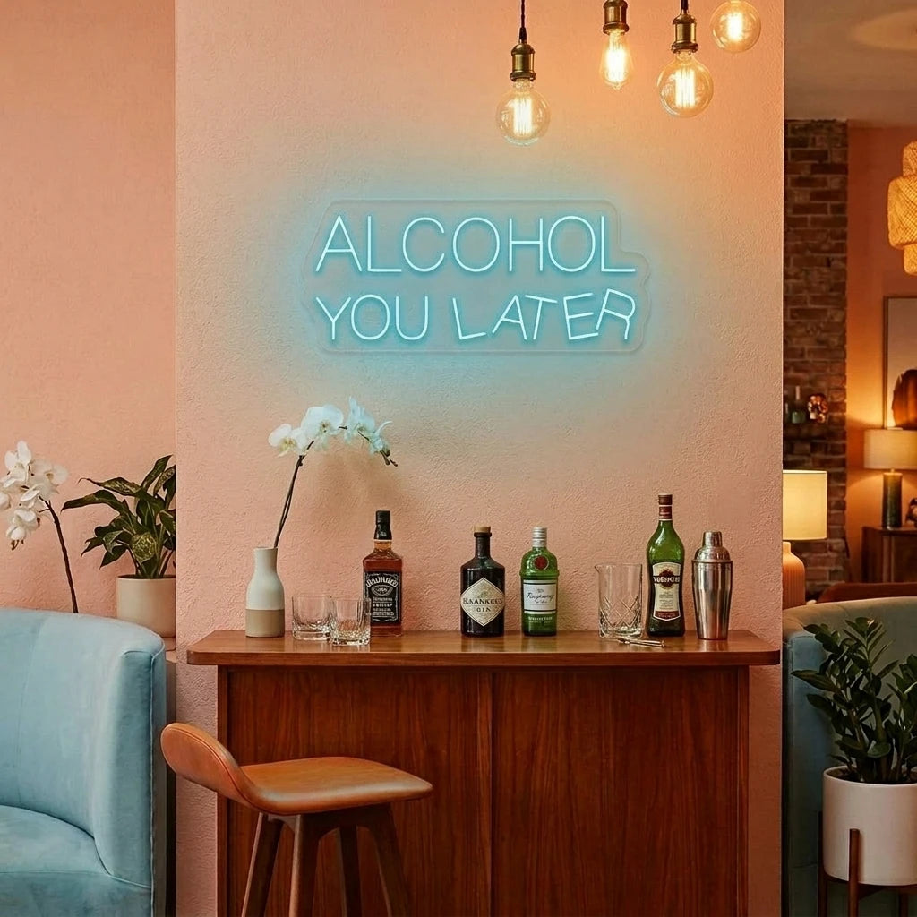 Alcohol You Later Bar Neon Sign