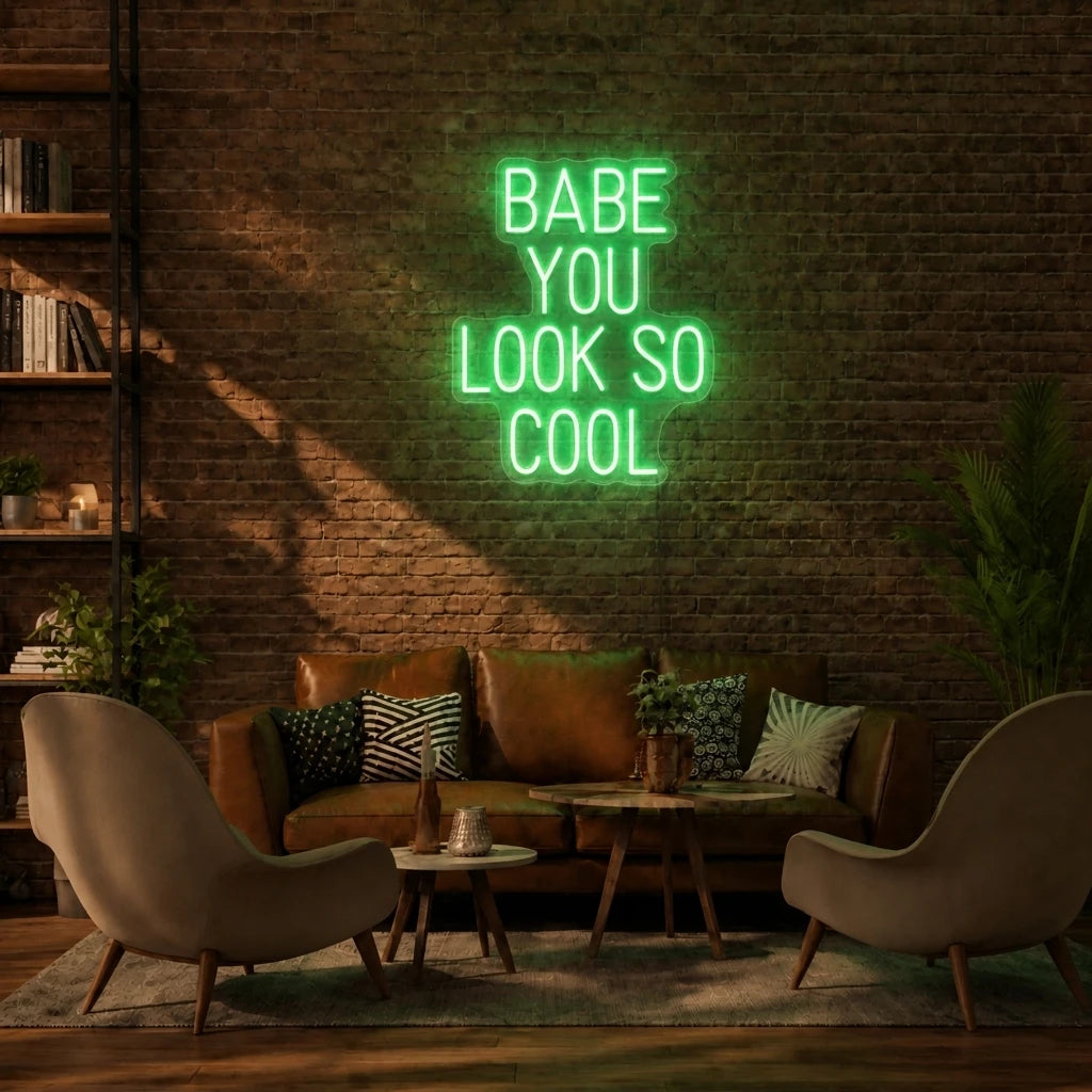 Babe You Look So Cool Neon Sign