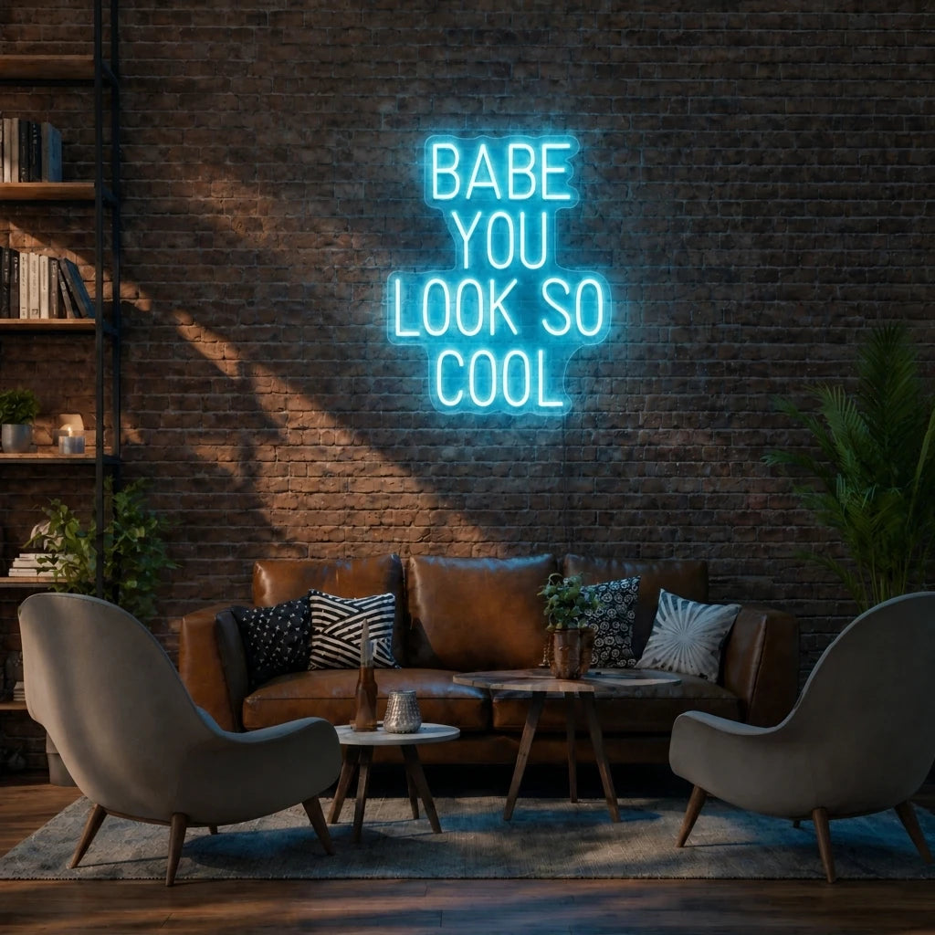 Babe You Look So Cool Neon Sign