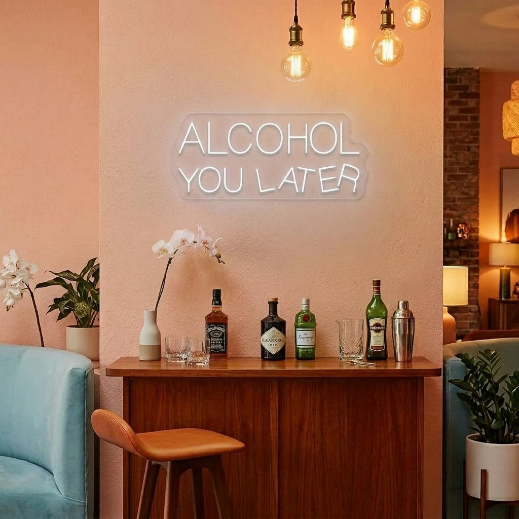Alcohol You Later Bar Neon Sign