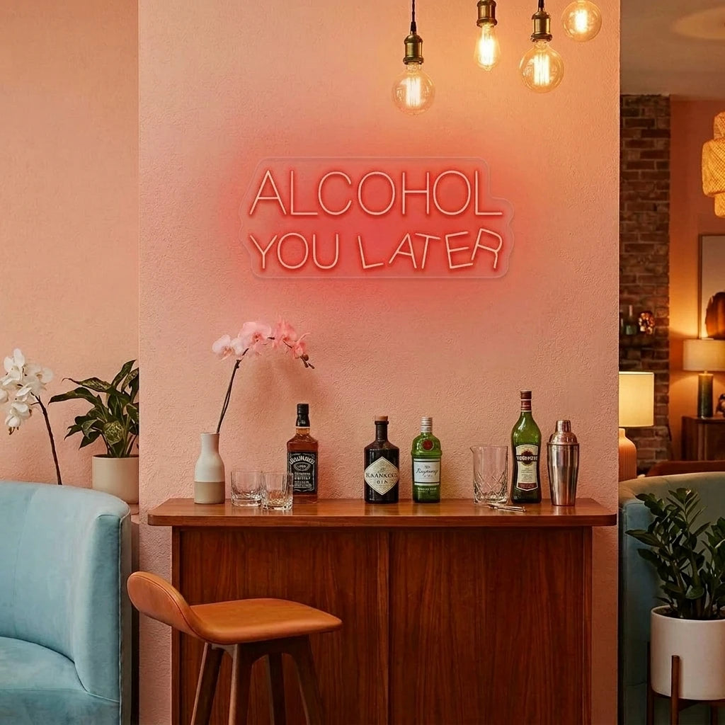 Alcohol You Later Bar Neon Sign