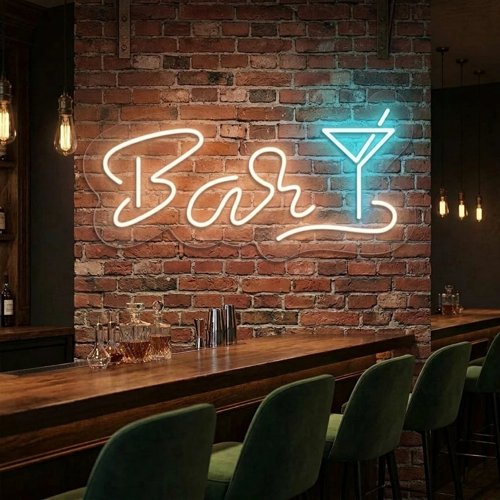 Martini Glass Bar Neon Sign-Multicolor