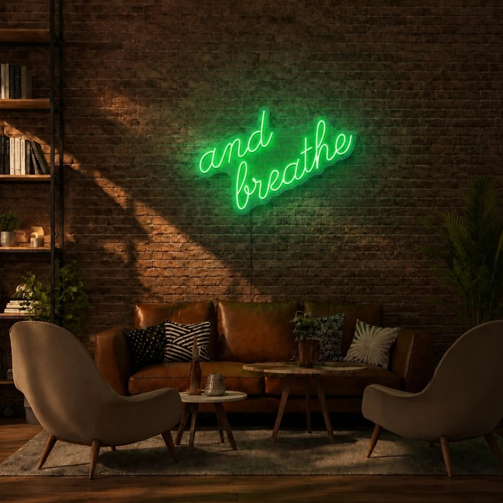 And Breathe Neon Sign