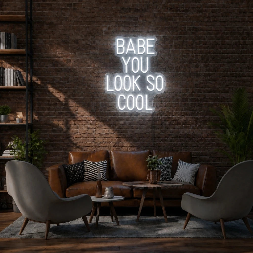 Babe You Look So Cool Neon Sign