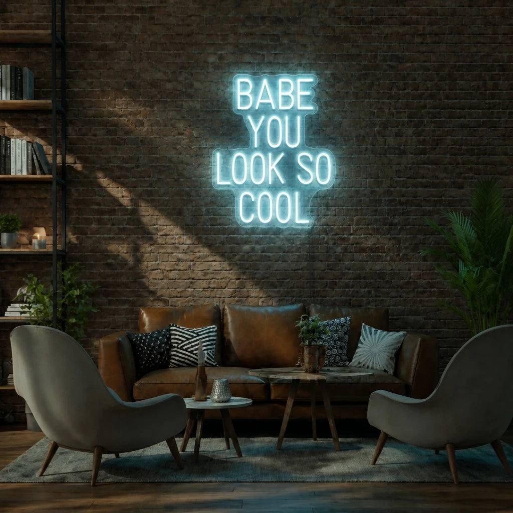 Babe You Look So Cool Neon Sign
