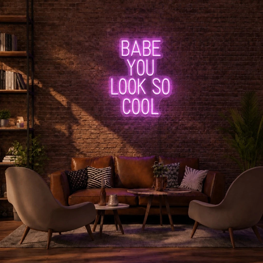 Babe You Look So Cool Neon Sign