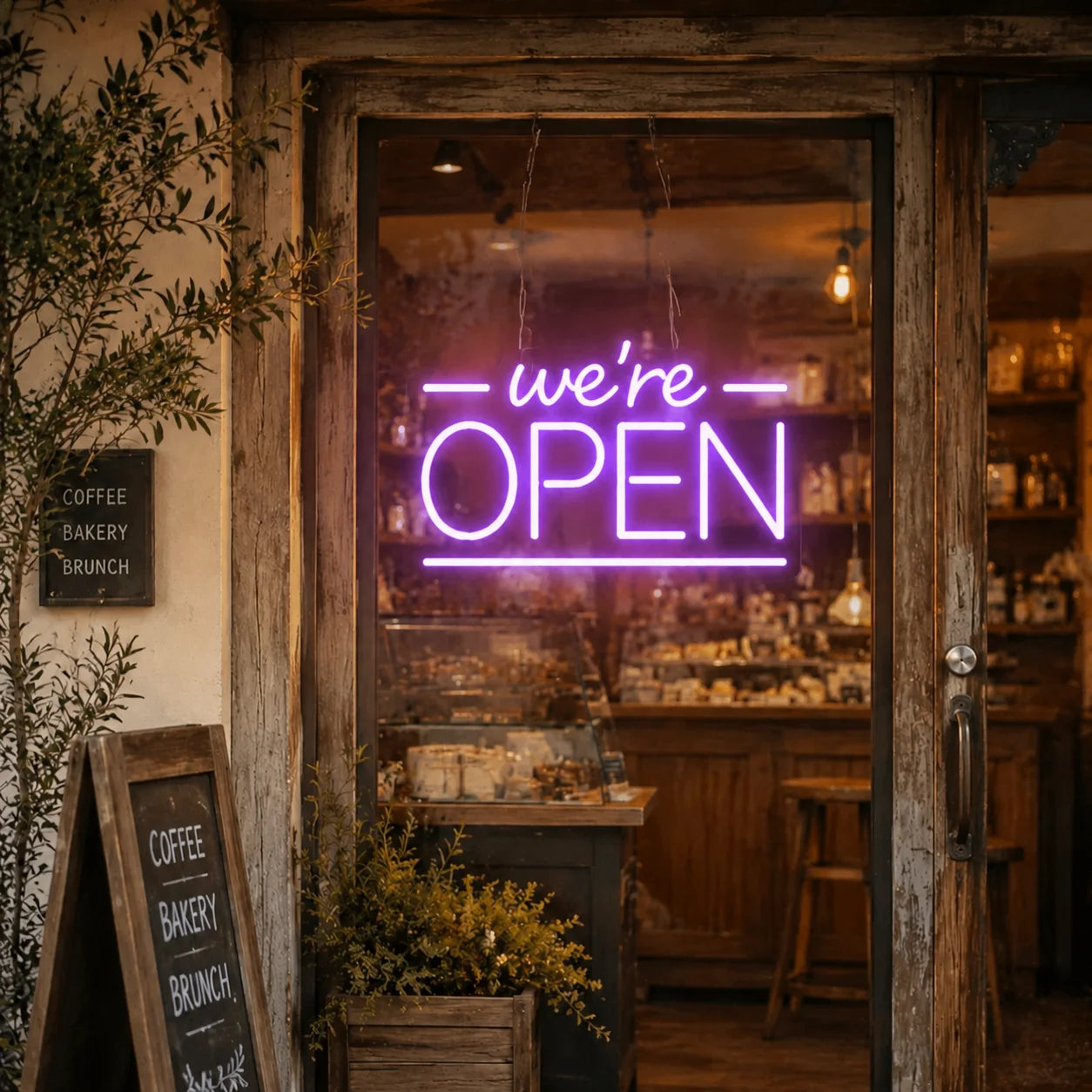 we're OPEN Neon Sign