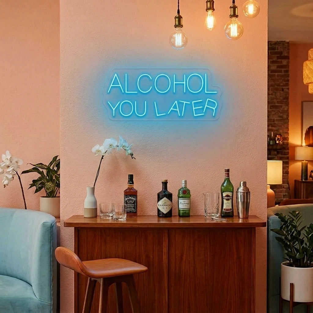 Alcohol You Later Bar Neon Sign