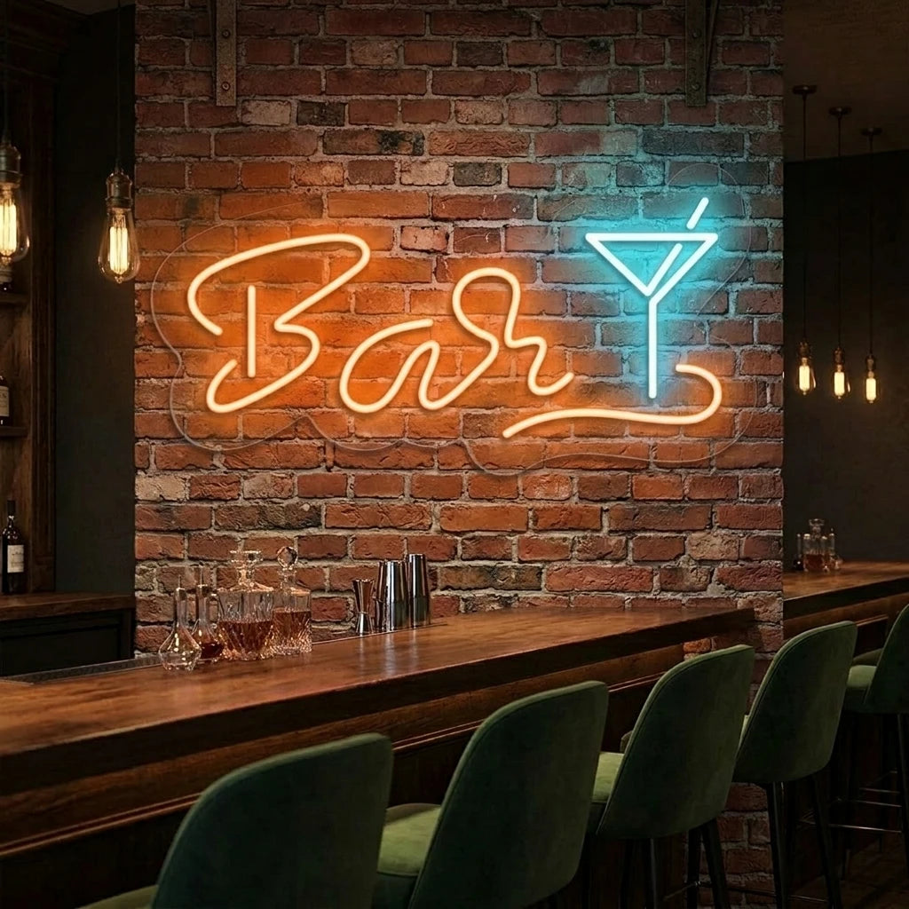 Martini Glass Bar Neon Sign-Multicolor
