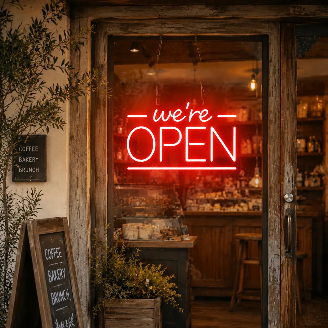 we're OPEN Neon Sign