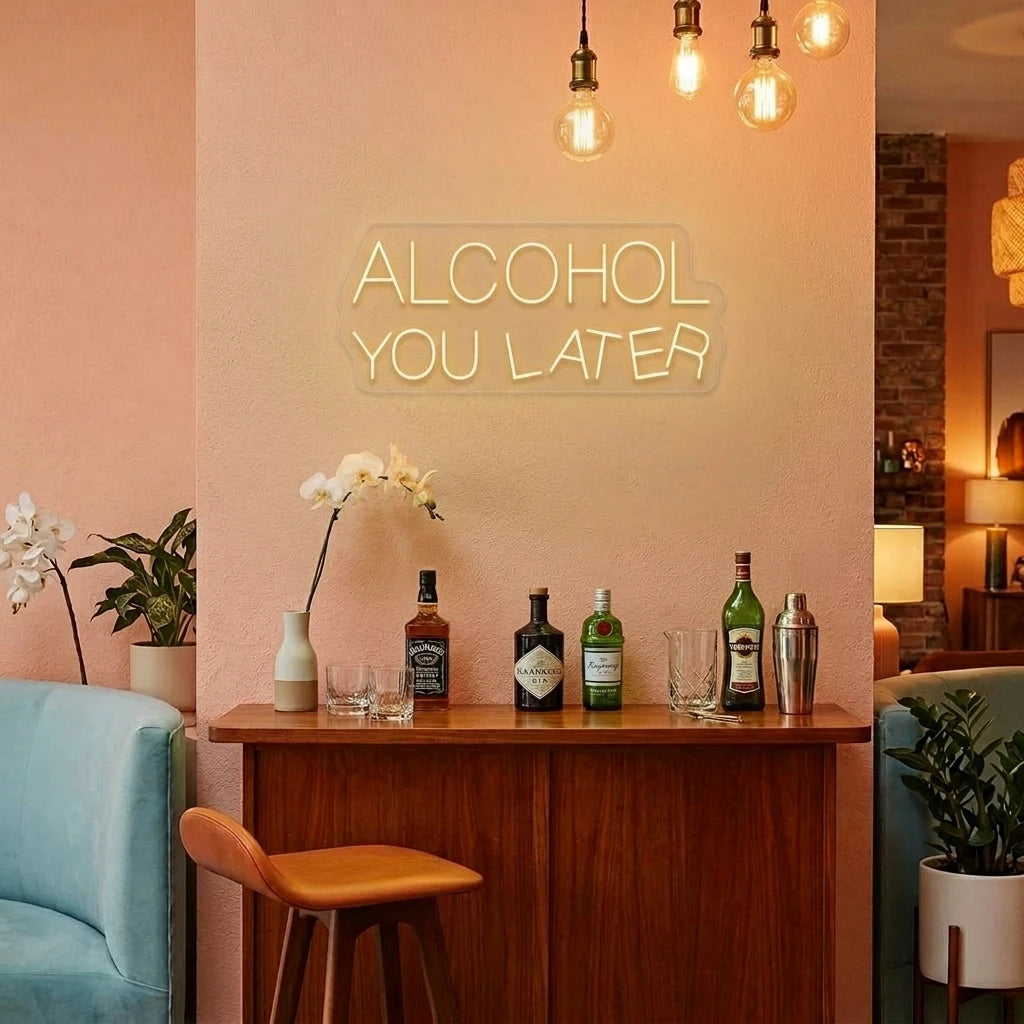 Alcohol You Later Bar Neon Sign