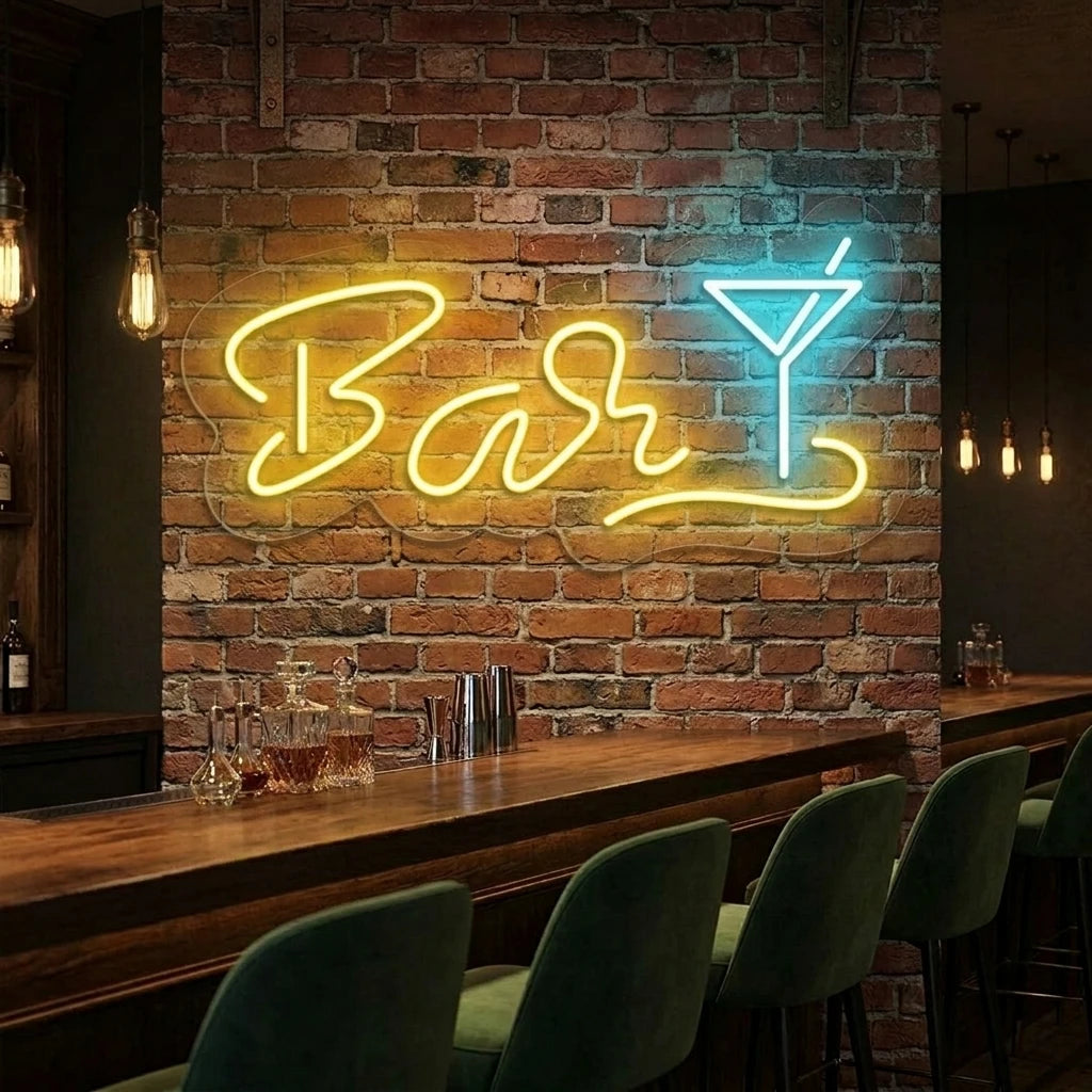 Martini Glass Bar Neon Sign-Multicolor