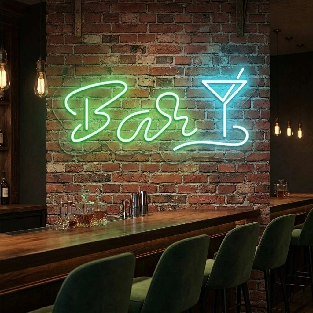 Martini Glass Bar Neon Sign-Multicolor