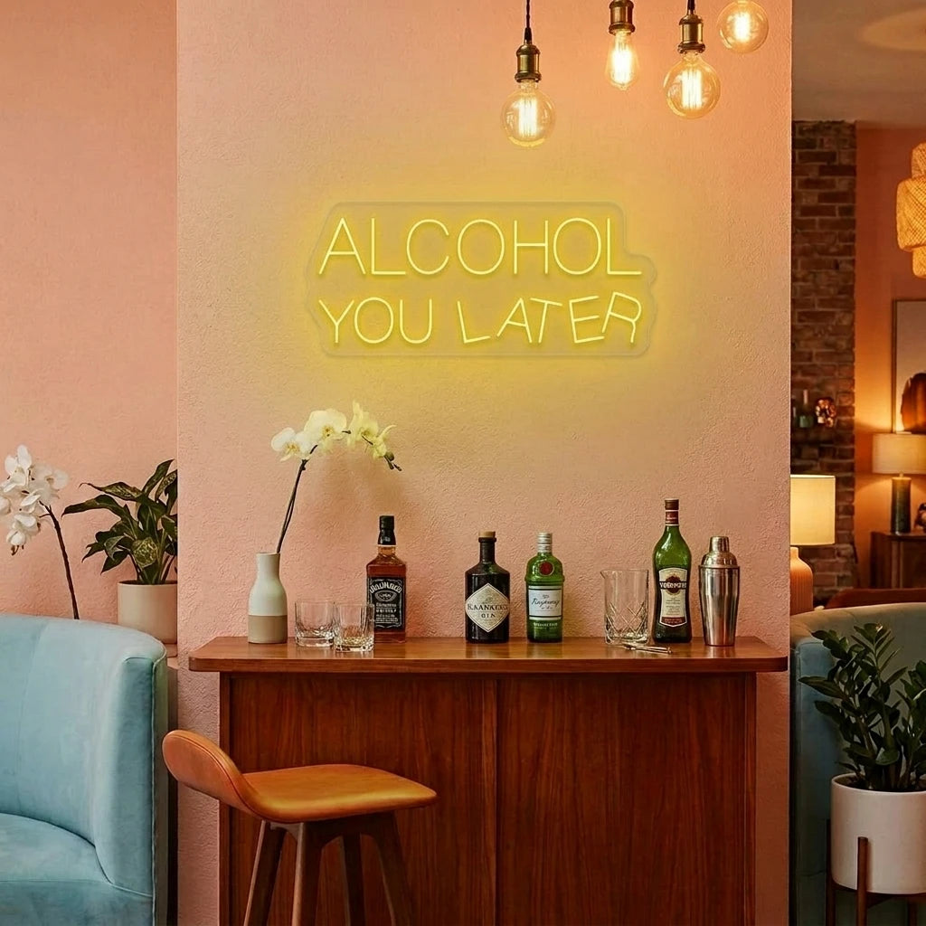 Alcohol You Later Bar Neon Sign