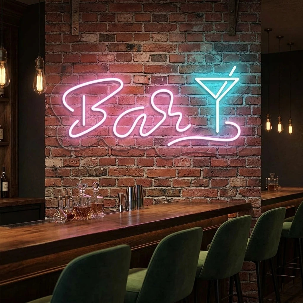 Martini Glass Bar Neon Sign-Multicolor
